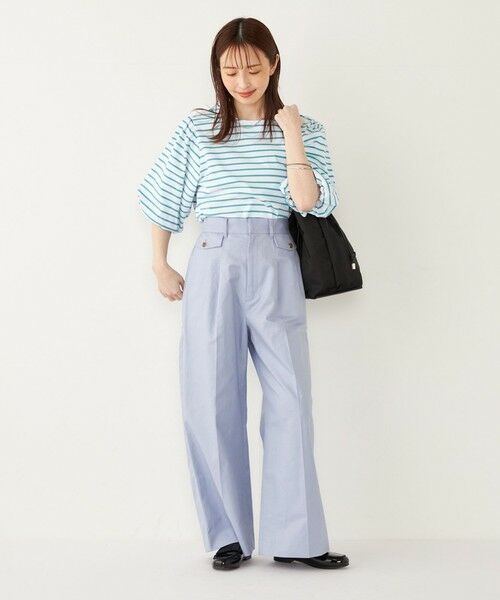 SHIPS / シップス カットソー | SHIPS Colors:〈洗濯機可能〉カラー ボーダー ギャザー スリーブ プルオーバー | 詳細27