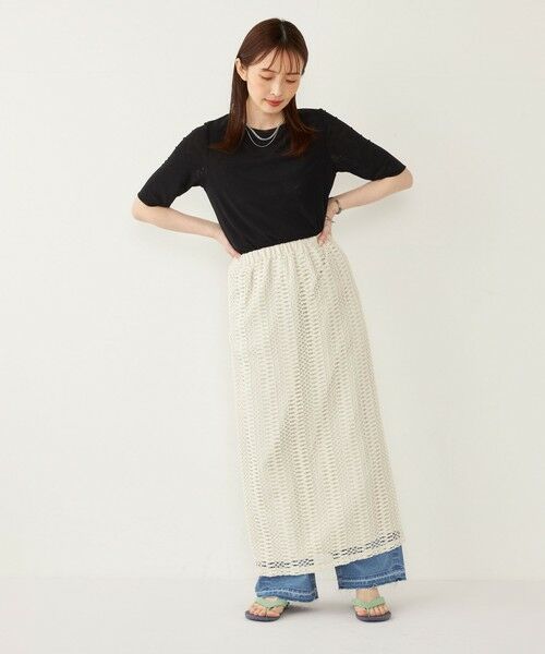 SHIPS / シップス カットソー | SHIPS Colors:〈手洗い可能〉チュール ショートスリーブ トップス | 詳細8