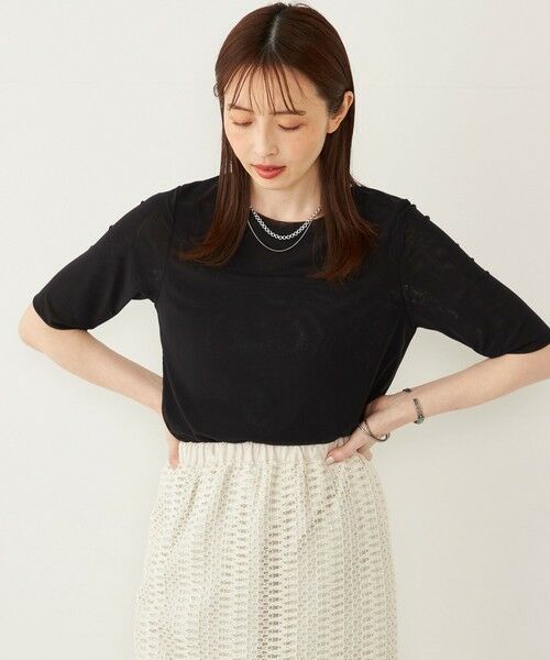 SHIPS / シップス カットソー | SHIPS Colors:〈手洗い可能〉チュール ショートスリーブ トップス | 詳細10