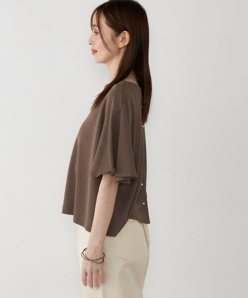 SHIPS / シップス カットソー | SHIPS Colors:〈手洗い可能〉リネンライク フレアスリーブ トップス | 詳細9