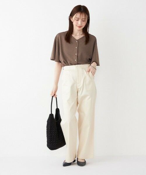 SHIPS / シップス カットソー | SHIPS Colors:〈手洗い可能〉リネンライク フレアスリーブ トップス | 詳細13