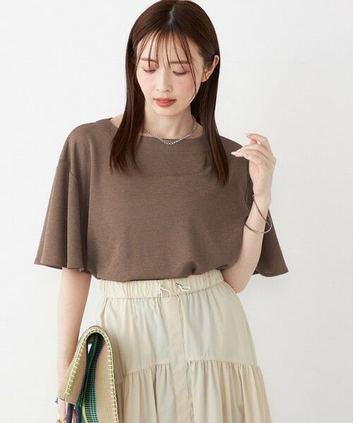 SHIPS / シップス カットソー | SHIPS Colors:〈手洗い可能〉リネンライク フレアスリーブ トップス | 詳細14