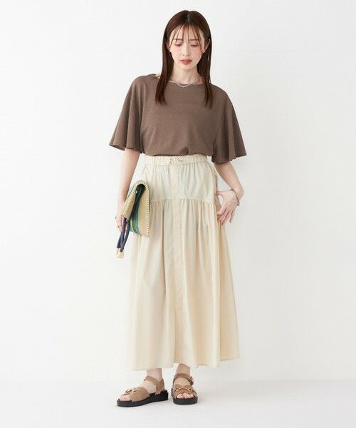 SHIPS / シップス カットソー | SHIPS Colors:〈手洗い可能〉リネンライク フレアスリーブ トップス | 詳細17