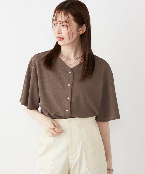 SHIPS / シップス カットソー | SHIPS Colors:〈手洗い可能〉リネンライク フレアスリーブ トップス | 詳細20