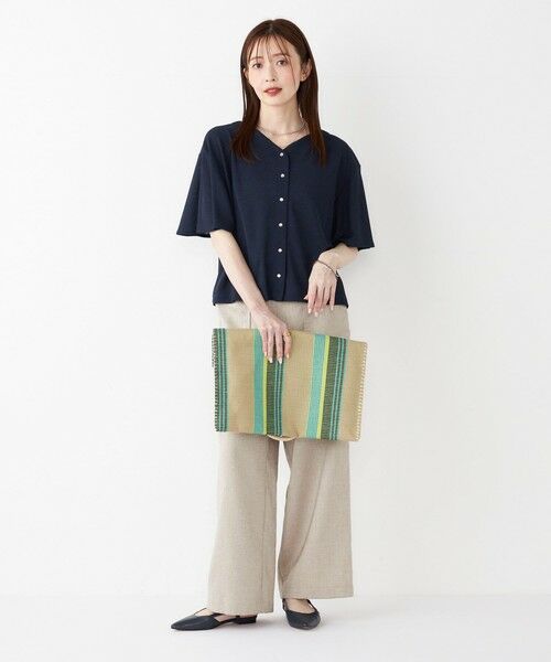 SHIPS / シップス カットソー | SHIPS Colors:〈手洗い可能〉リネンライク フレアスリーブ トップス | 詳細27