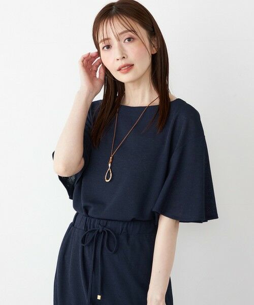 SHIPS / シップス カットソー | SHIPS Colors:〈手洗い可能〉リネンライク フレアスリーブ トップス | 詳細28