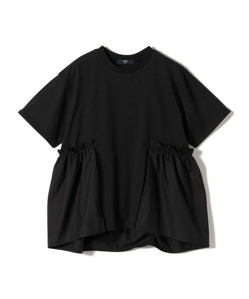 SHIPS / シップス Tシャツ | SHIPS Colors:〈手洗い可能〉ドッキング ペプラム ショートスリーブ トップス◇(ダークグレー)