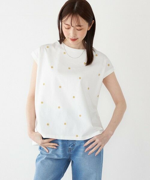 SHIPS / シップス カットソー（半袖以外） | SHIPS Colors:リンク フラワー エンブロイダリー トップス◇ | 詳細13