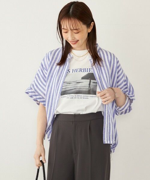 SHIPS / シップス Tシャツ | SHIPS Colors:〈接触冷感・UVカット〉サンセット フォト Tシャツ◇ | 詳細20