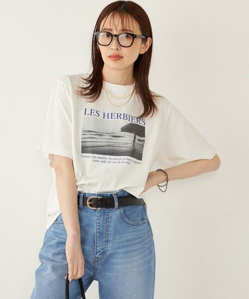SHIPS / シップス Tシャツ | SHIPS Colors:〈接触冷感・UVカット〉サンセット フォト Tシャツ◇ | 詳細25