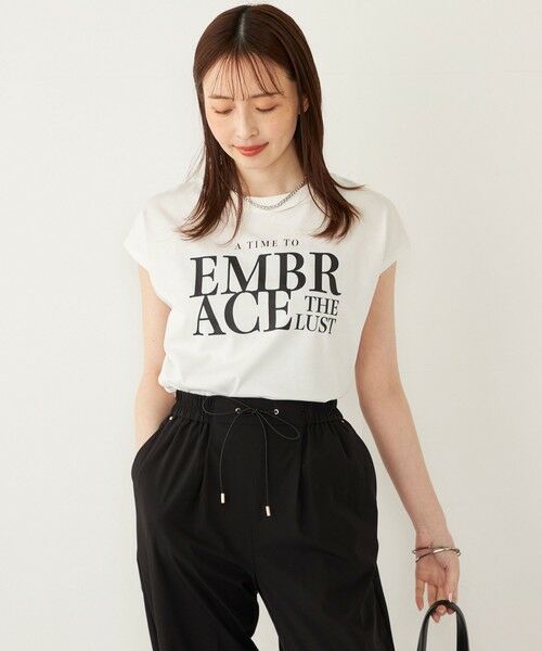 SHIPS / シップス Tシャツ | SHIPS Colors:〈接触冷感・UVカット〉フレンチスリーブ ロゴ Tシャツ◇ | 詳細10