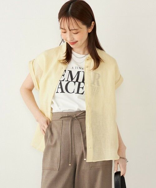 SHIPS / シップス Tシャツ | SHIPS Colors:〈接触冷感・UVカット〉フレンチスリーブ ロゴ Tシャツ◇ | 詳細19