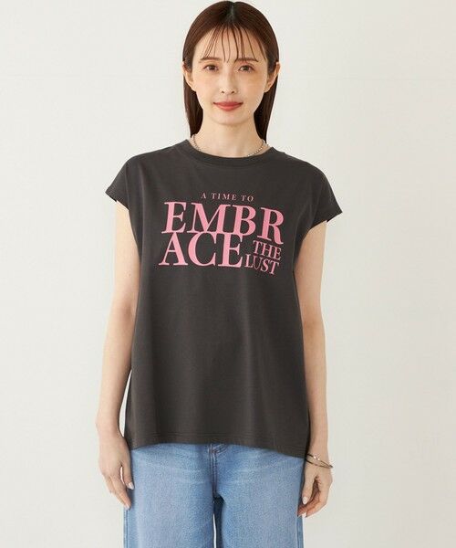 SHIPS / シップス Tシャツ | SHIPS Colors:〈接触冷感・UVカット〉フレンチスリーブ ロゴ Tシャツ◇ | 詳細28