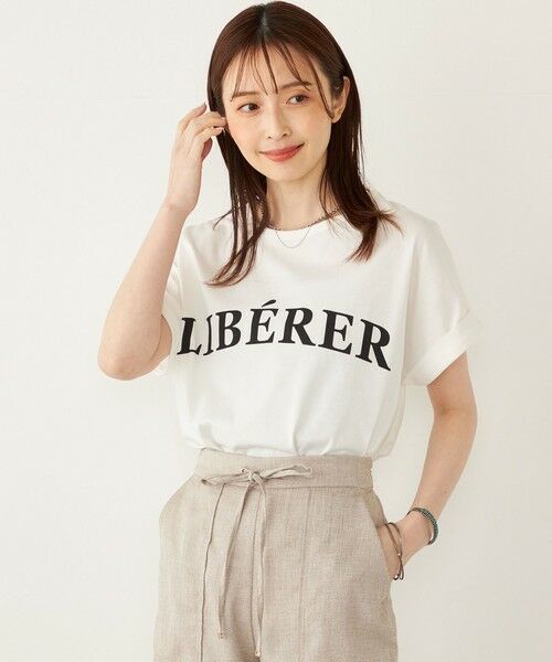 SHIPS Colors:〈接触冷感・UVカット〉ビッグロゴ ドルマン T
