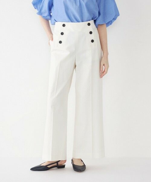 SHIPS for women/シップスウィメン SHIPS Colors:〈洗濯機可能〉コットン オックス マリン パンツ オフホワイト SMALL SHIPS for women/シップスウィメン SHIPS Colors:〈洗濯機可能〉コットン オックス マリン パンツ オフホワイト SMALL