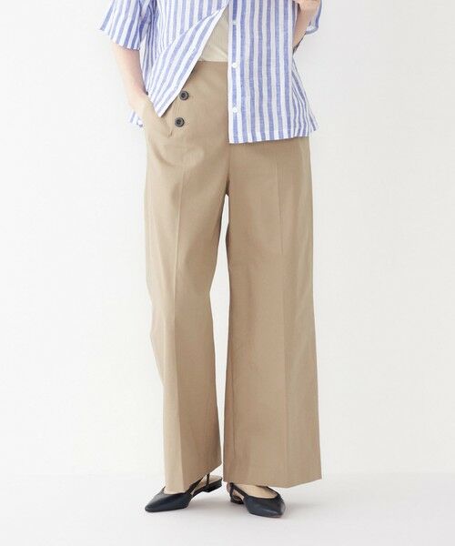 SHIPS for women/シップスウィメン SHIPS Colors:〈洗濯機可能〉コットン オックス マリン パンツ ベージュ SMALL SHIPS for women/シップスウィメン SHIPS Colors:〈洗濯機可能〉コットン オックス マリン パンツ ベージュ SMALL