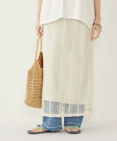 SHIPS / シップス ロング・マキシ丈スカート | SHIPS Colors:〈手洗い可能〉変わり編み レース タイトスカート