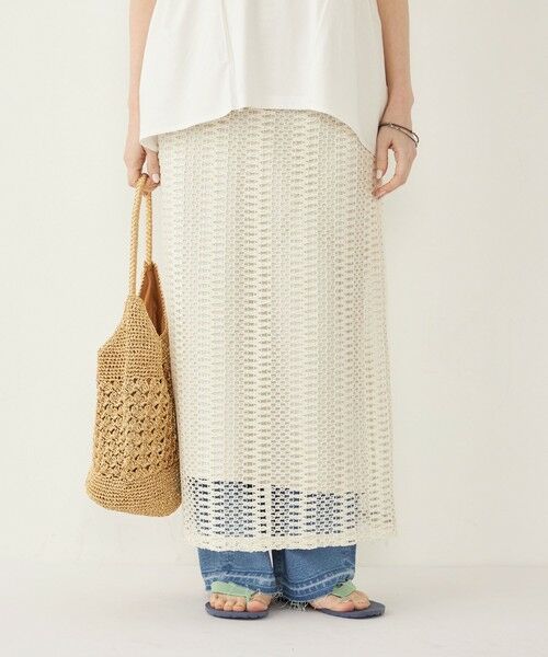 SHIPS / シップス ロング・マキシ丈スカート | SHIPS Colors:〈手洗い可能〉変わり編み レース タイトスカート | 詳細4