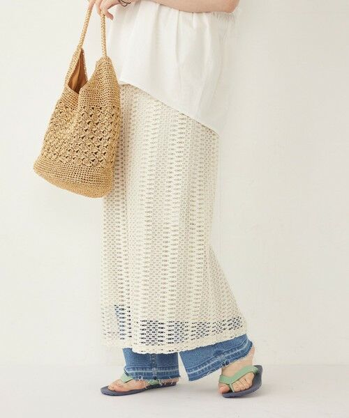 SHIPS / シップス ロング・マキシ丈スカート | SHIPS Colors:〈手洗い可能〉変わり編み レース タイトスカート | 詳細5