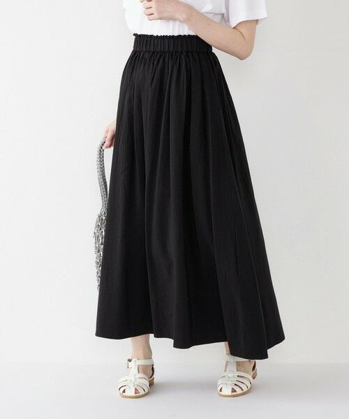 SHIPS for women/シップスウィメン SHIPS Colors:〈手洗い可能〉キュプラ コットン ギャザー スカート ブラック ONE SIZE SHIPS for women/シップスウィメン SHIPS Colors:〈手洗い可能〉キュプラ コットン ギャザー スカート ブラック ONE SIZE