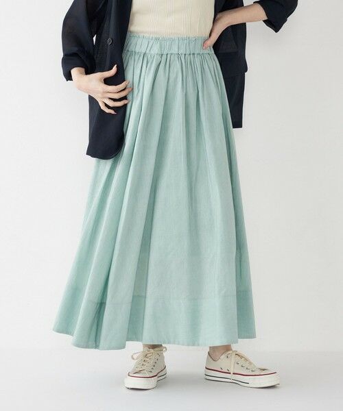 SHIPS for women/シップスウィメン SHIPS Colors:〈手洗い可能〉キュプラ コットン ギャザー スカート ライトグリーン ONE SIZE SHIPS for women/シップスウィメン SHIPS Colors:〈手洗い可能〉キュプラ コットン ギャザー スカート ライトグリーン ONE SIZE