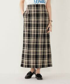 SHIPS / シップス ロング・マキシ丈スカート | SHIPS Colors:〈手洗い可能〉カラミ チェック フロントスリット スカート