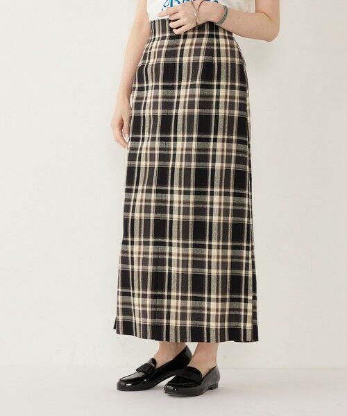 SHIPS / シップス ロング・マキシ丈スカート | SHIPS Colors:〈手洗い可能〉カラミ チェック フロントスリット スカート | 詳細8