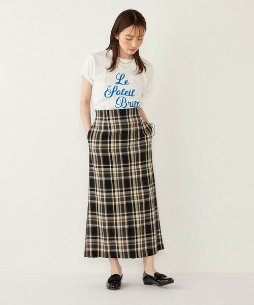 SHIPS / シップス ロング・マキシ丈スカート | SHIPS Colors:〈手洗い可能〉カラミ チェック フロントスリット スカート | 詳細9