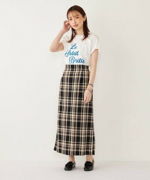 SHIPS / シップス ロング・マキシ丈スカート | SHIPS Colors:〈手洗い可能〉カラミ チェック フロントスリット スカート | 詳細11