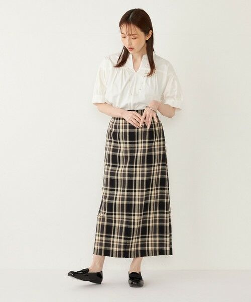 SHIPS / シップス ロング・マキシ丈スカート | SHIPS Colors:〈手洗い可能〉カラミ チェック フロントスリット スカート | 詳細12