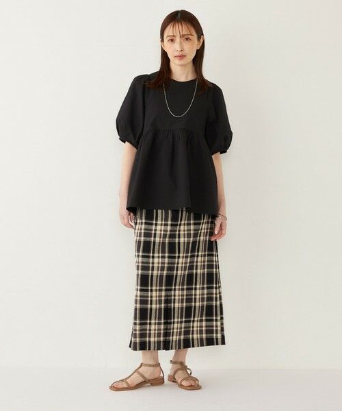 SHIPS / シップス ロング・マキシ丈スカート | SHIPS Colors:〈手洗い可能〉カラミ チェック フロントスリット スカート | 詳細17