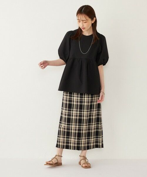 SHIPS / シップス ロング・マキシ丈スカート | SHIPS Colors:〈手洗い可能〉カラミ チェック フロントスリット スカート | 詳細19