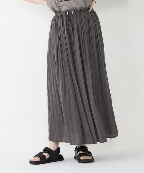 SHIPS / シップス ミニ・ひざ丈スカート | SHIPS Colors:〈洗濯機可能〉サテン ギャザー スカート 2 | 詳細4