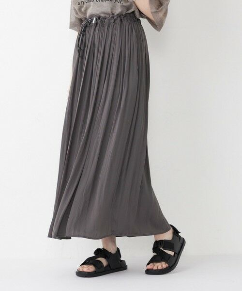 SHIPS / シップス ミニ・ひざ丈スカート | SHIPS Colors:〈洗濯機可能〉サテン ギャザー スカート 2 | 詳細5