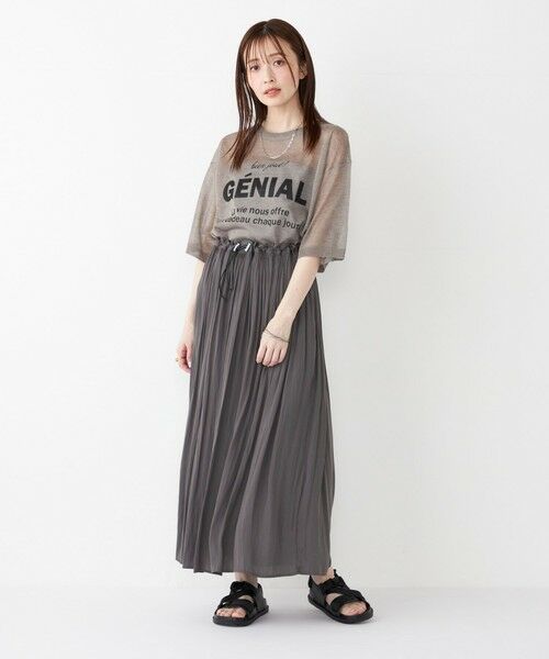 SHIPS / シップス ミニ・ひざ丈スカート | SHIPS Colors:〈洗濯機可能〉サテン ギャザー スカート 2 | 詳細6