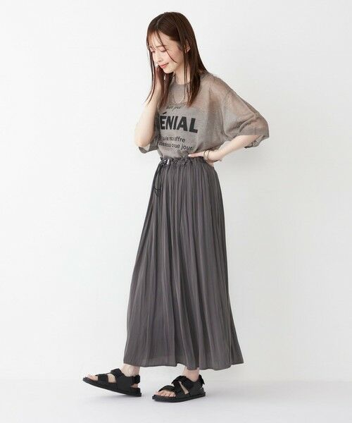 SHIPS / シップス ミニ・ひざ丈スカート | SHIPS Colors:〈洗濯機可能〉サテン ギャザー スカート 2 | 詳細7