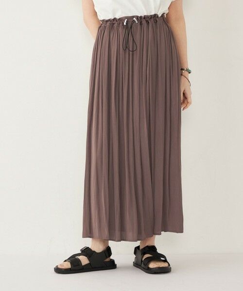 SHIPS / シップス ミニ・ひざ丈スカート | SHIPS Colors:〈洗濯機可能〉サテン ギャザー スカート 2 | 詳細30