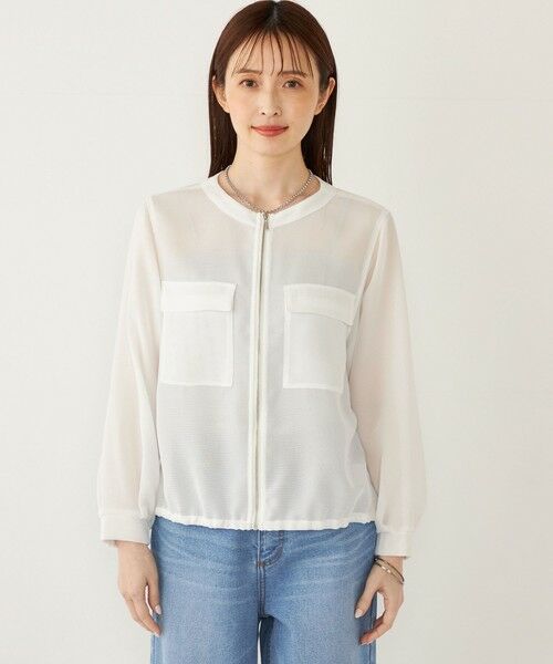 SHIPS / シップス ブルゾン | SHIPS Colors:〈手洗い可能〉メッシュ ノーカラー ジップ ブルゾン◇ | 詳細3