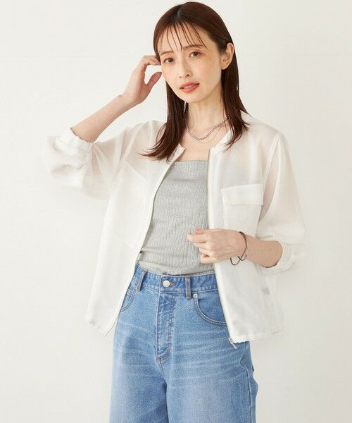 SHIPS / シップス ブルゾン | SHIPS Colors:〈手洗い可能〉メッシュ ノーカラー ジップ ブルゾン◇ | 詳細9