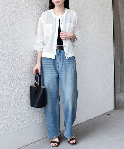 SHIPS / シップス ブルゾン | 《一部追加・新色予約》SHIPS Colors:〈手洗い可能〉メッシュ ノーカラー ハオリ 2◆ | 詳細2