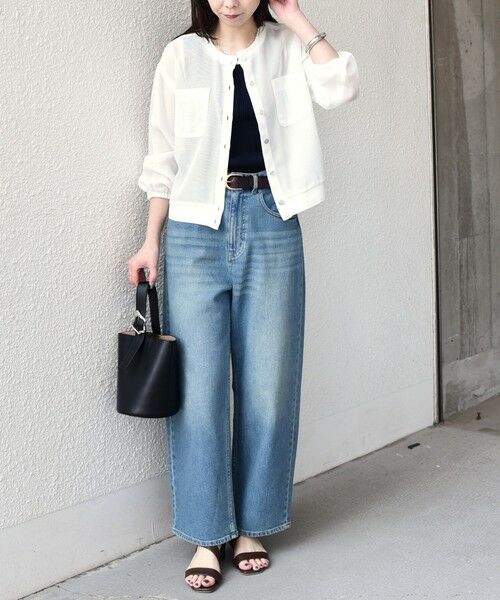 SHIPS / シップス ブルゾン | 《一部追加・新色予約》SHIPS Colors:〈手洗い可能〉メッシュ ノーカラー ハオリ 2◆ | 詳細7