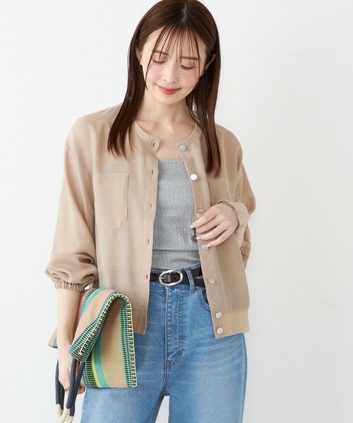 SHIPS / シップス ブルゾン | 《一部追加・新色予約》SHIPS Colors:〈手洗い可能〉メッシュ ノーカラー ハオリ 2◆ | 詳細12