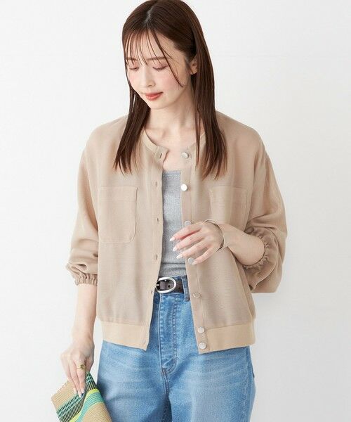 SHIPS / シップス ブルゾン | 《一部追加・新色予約》SHIPS Colors:〈手洗い可能〉メッシュ ノーカラー ハオリ 2◆ | 詳細13