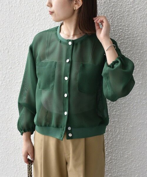 SHIPS / シップス ブルゾン | 《一部追加・新色予約》SHIPS Colors:〈手洗い可能〉メッシュ ノーカラー ハオリ 2◆ | 詳細20