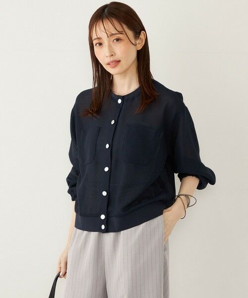 SHIPS / シップス ブルゾン | 《一部追加・新色予約》SHIPS Colors:〈手洗い可能〉メッシュ ノーカラー ハオリ 2◆ | 詳細30