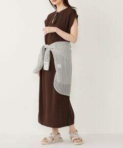 SHIPS / シップス ロング・マキシ丈ワンピース | SHIPS Colors:〈手洗い可能〉カットジョーゼット サイドライン ワンピース