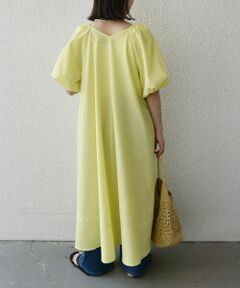 SHIPS / シップス ロング・マキシ丈ワンピース | SHIPS Colors:〈接触冷感・洗濯機可能〉サッカー ２WAY パフスリーブ ワンピース