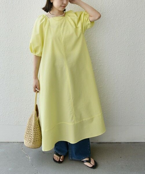 SHIPS / シップス ロング・マキシ丈ワンピース | SHIPS Colors:〈接触冷感・洗濯機可能〉サッカー ２WAY パフスリーブ ワンピース | 詳細12