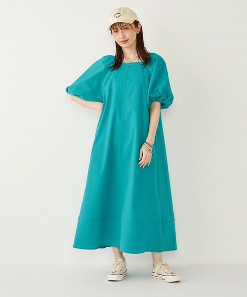 SHIPS / シップス ロング・マキシ丈ワンピース | SHIPS Colors:〈接触冷感・洗濯機可能〉サッカー ２WAY パフスリーブ ワンピース | 詳細20