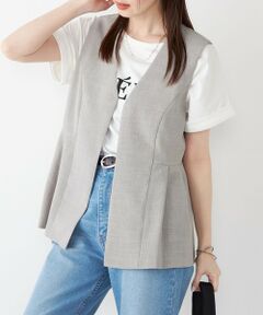 SHIPS / シップス ベスト | SHIPS Colors:〈洗濯機可能〉リネンライク ペプラム ベスト◇